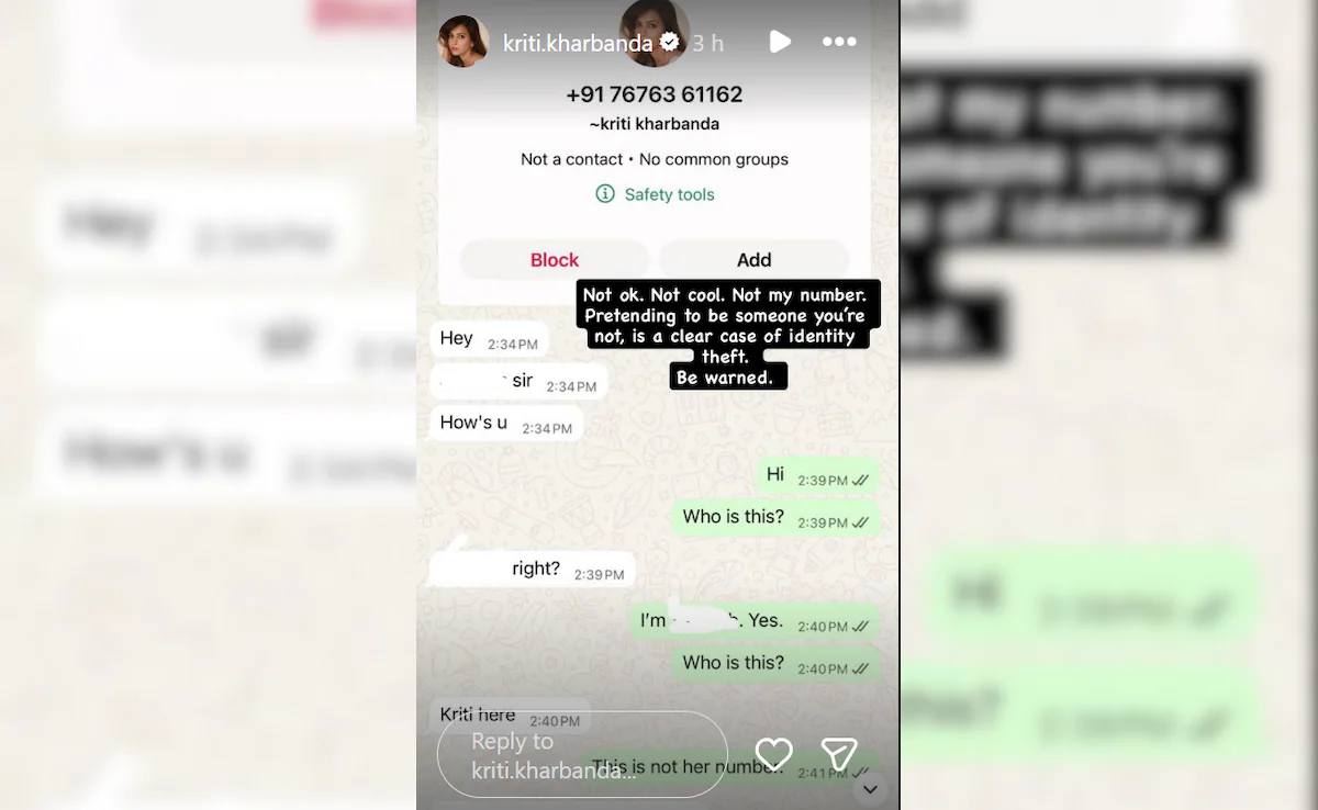 Kriti Kharbanda Alerts Fans After Falling Victim to Identity Theft