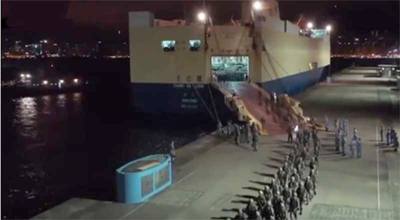 China Unloads Troops & Cargo Into Hong Kong