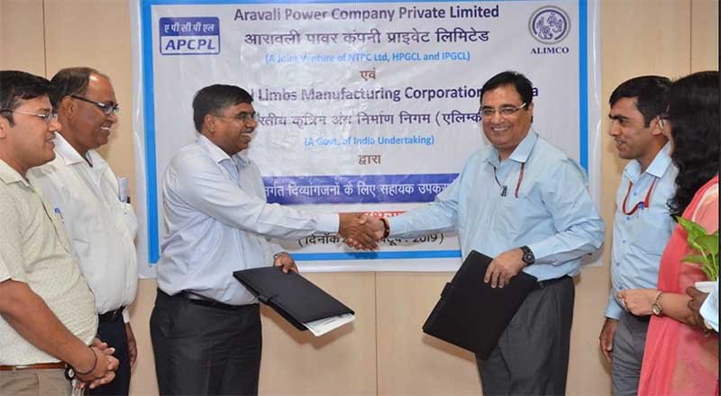 ARAVALI POWER COMPANY PVT. LTD. (APCPL) and Artificial Limbs Manufacturing Corporation of India (ALIMCO) signed MOU
